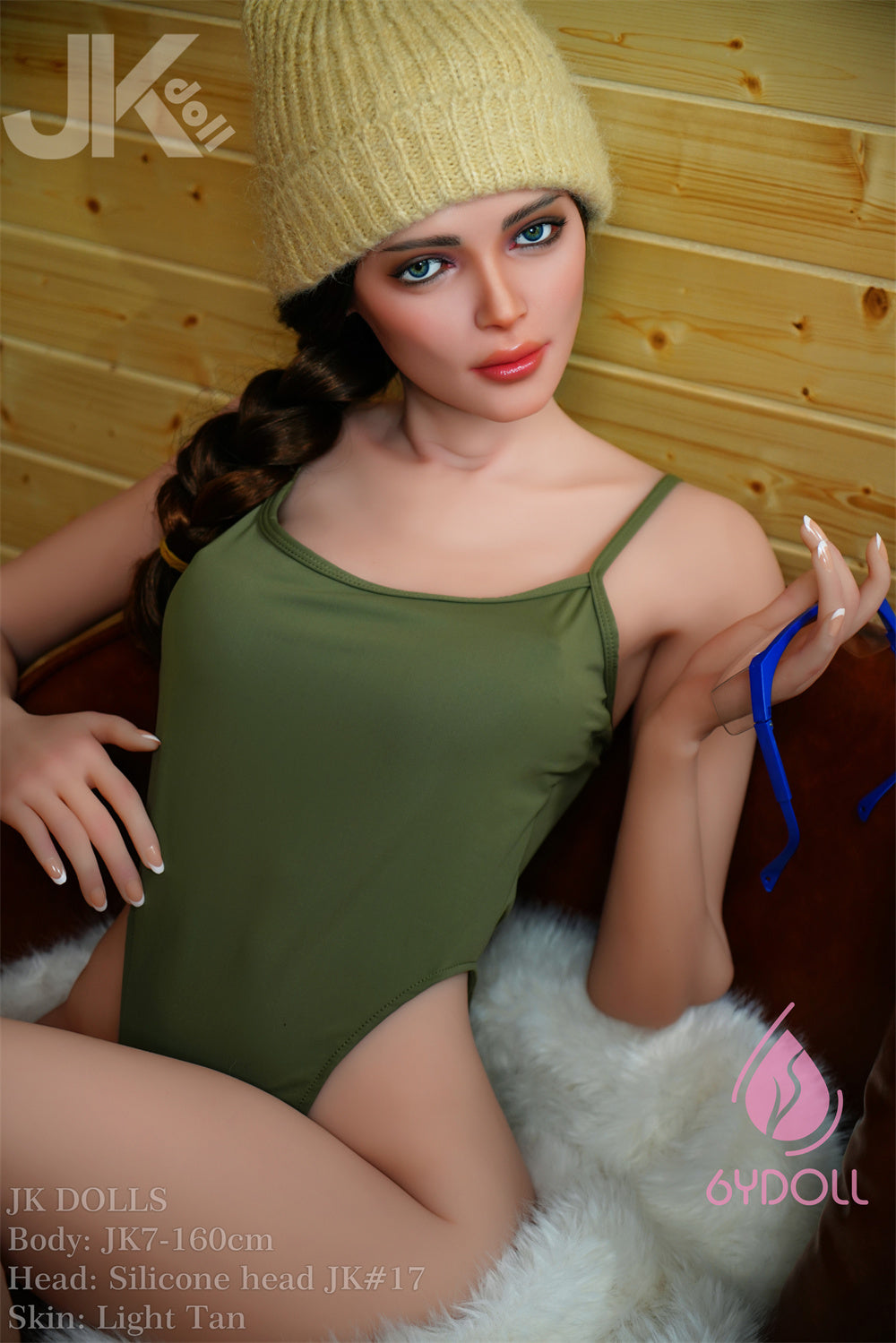 JK Dolls Tina 160cm/5ft3 B-cup Silicone head TPE Body Blonde Light Tan Skin Sex Doll